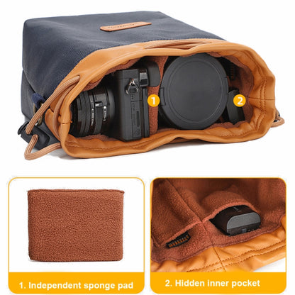 S.C.COTTON Camera Lens Protection Bag Liner Bag Waterproof Camera Storage Bag, Size: L(Khaki) - Soft Bag by S.C.COTTON | Online Shopping UK | buy2fix