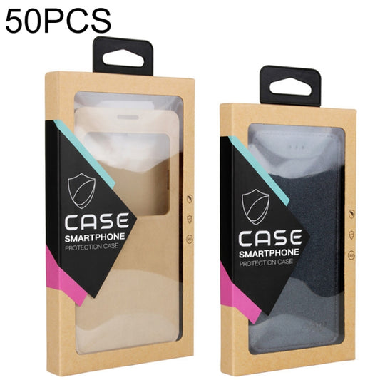 50 PCS Kraft Paper Phone Case Leather Case Packaging Box, Size:   L 5.8-6.7 Inch(Black) -  by buy2fix | Online Shopping UK | buy2fix