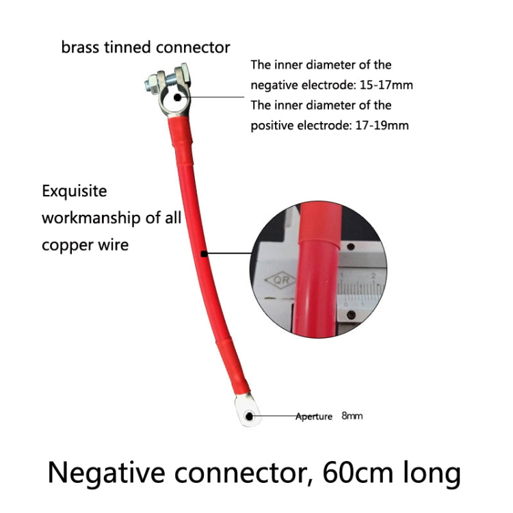 GSA-001 Car Ground Wire Battery Pile Head  Extension Cord Battery Connection Line 60cm(Negative) - In Car by buy2fix | Online Shopping UK | buy2fix