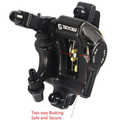 ZOOM HB100 Mountain Bike Hydraulic Brake Caliper Folding Bike Cable Pull Hydraulic Disc Brake Caliper, Style:Front and Rear(Black) - Outdoor & Sports by Zoom | Online Shopping UK | buy2fix