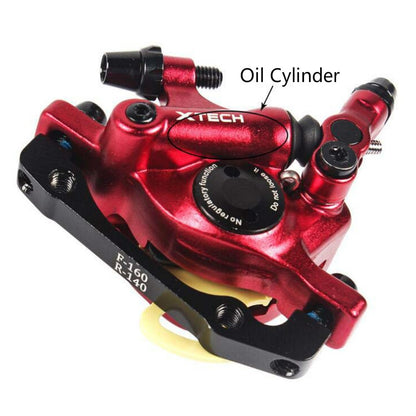 ZOOM HB100 Mountain Bike Hydraulic Brake Caliper Folding Bike Cable Pull Hydraulic Disc Brake Caliper, Style:Front and Rear(Red) - Outdoor & Sports by Zoom | Online Shopping UK | buy2fix