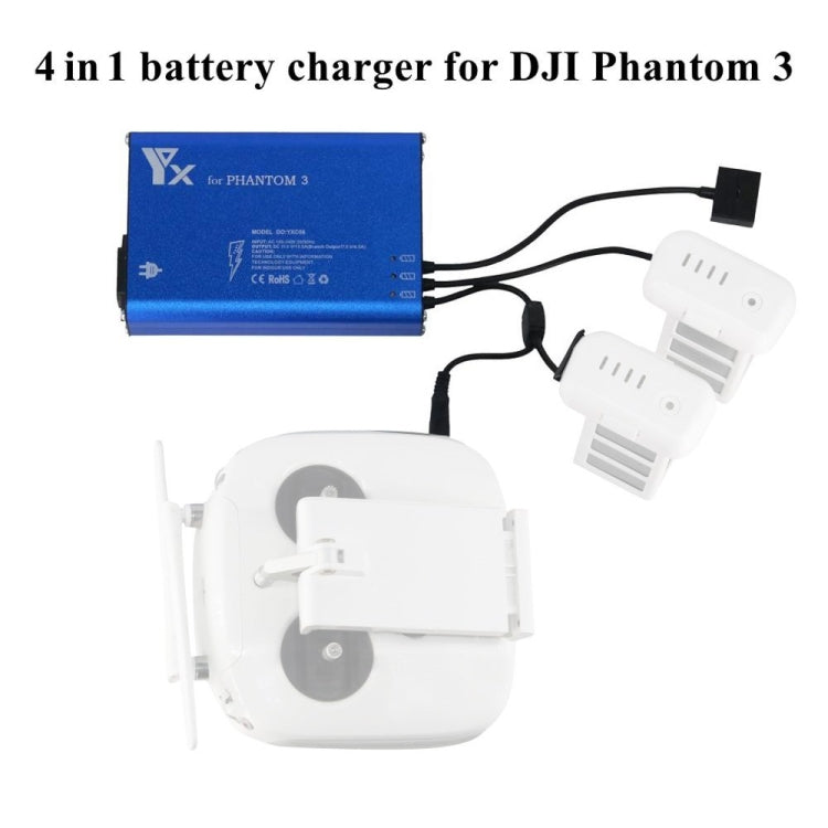 4 in 1 Parallel Power Hub Intelligent Battery Controller Charger for DJI Phantom 3 Standard SE FPV Drone, Plug Type:AU Plug - DJI & GoPro Accessories by buy2fix | Online Shopping UK | buy2fix