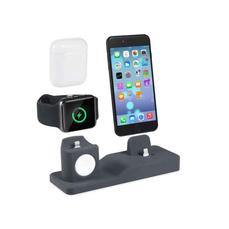 Mobile Phone Charging Stand for iPhone / Apple Whtch 5 / AirPods Pro(Black) - Multifunction Charger by buy2fix | Online Shopping UK | buy2fix