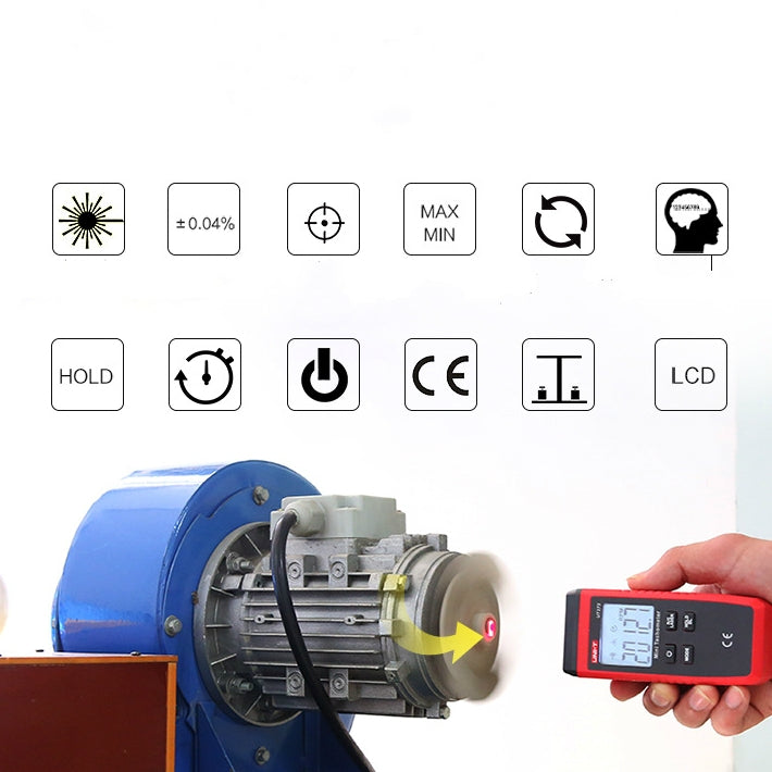 UT373 Non-contact High-precision Laser Tachometer Digital Display Motor Speedometer - Consumer Electronics by buy2fix | Online Shopping UK | buy2fix