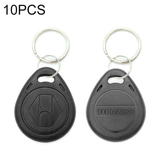 10 PCS 125KHz TK/EM4100 Proximity ID Card Chip Keychain Key Ring(Black) - Security by buy2fix | Online Shopping UK | buy2fix