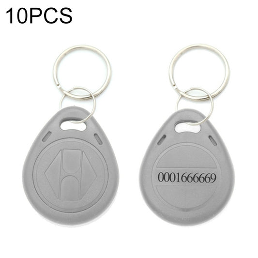 10 PCS 125KHz TK/EM4100 Proximity ID Card Chip Keychain Key Ring(Gray) - Security by buy2fix | Online Shopping UK | buy2fix