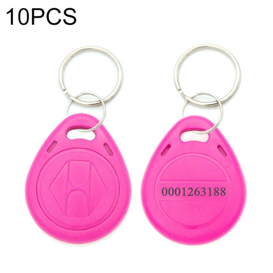 10 PCS 125KHz TK/EM4100 Proximity ID Card Chip Keychain Key Ring(Pink) - Security by buy2fix | Online Shopping UK | buy2fix