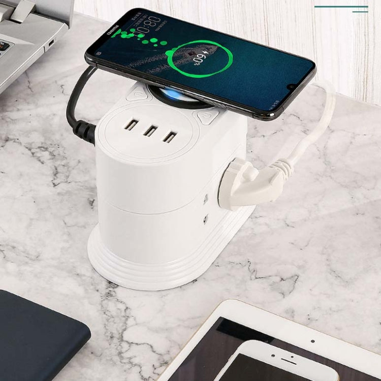 Mobile Phone Wireless Charging Socket Creative Smart USB Power Strip Multi-Function Desktop Vertical Power Strip, CN Plug, Specification: 1.8 Meters, Style:2 Layer(White) - Consumer Electronics by buy2fix | Online Shopping UK | buy2fix