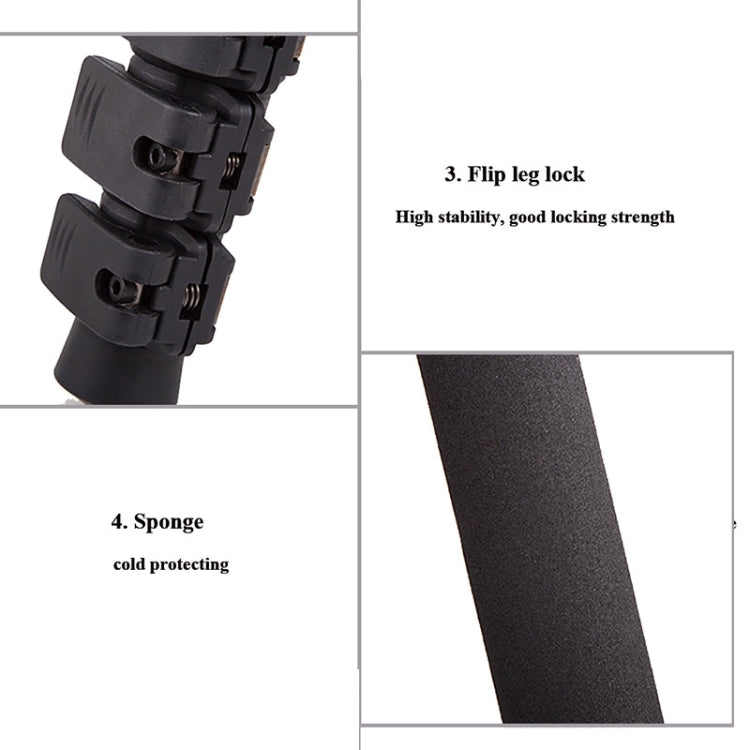 Q620 4-Section Folding Legs Heavy Duty Aluminum Alloy Tripod With Three-Dimensional Damping Tripod Heads - Camera Accessories by buy2fix | Online Shopping UK | buy2fix