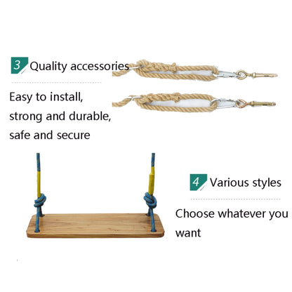 Outdoor Swing Indoor Balcony Children Adult Solid Wood Swing, Style:Climbing Rope(60x18 cm) - Toy Sports by buy2fix | Online Shopping UK | buy2fix