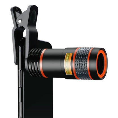 2 PCS 12X Telephoto Telescope Camera Zoom Mobile Phone External Lens(Black) - Telescope & Microscope by buy2fix | Online Shopping UK | buy2fix