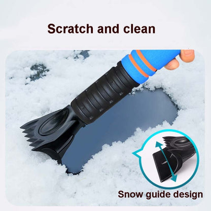 Vehicle-mounted Retractable Snow Shovel With Plush Gloves To Keep Warm Snow Removal Frost And Deicing Tools(Black Gloves) - Ice Scraper by buy2fix | Online Shopping UK | buy2fix