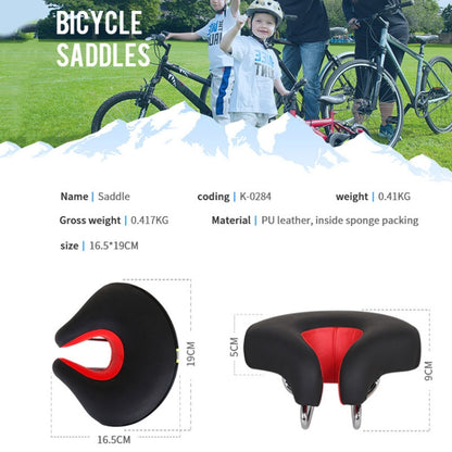 Noseless Bicycle Saddle Mountain Bike Thickened  Soft Cushion(Black) - Outdoor & Sports by buy2fix | Online Shopping UK | buy2fix