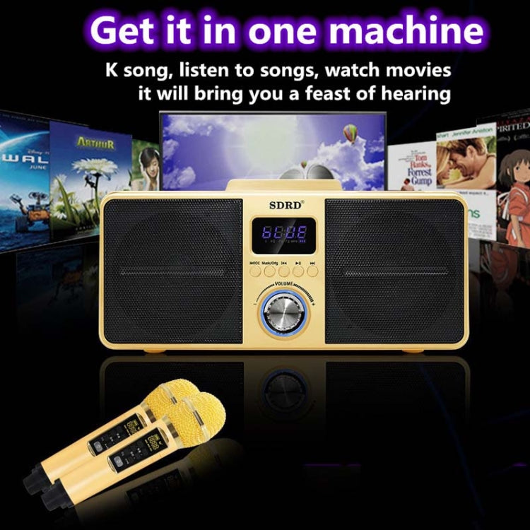 SDRD SD309 Wireless Microphone Bluetooth Audio All-In-One Machine(Golden) - Consumer Electronics by buy2fix | Online Shopping UK | buy2fix