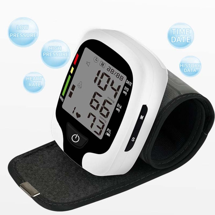 Wrist Type Electronic Blood Pressure Monitor Home Automatic Wrist Type Blood Pressure Measurement, Style: Live Voice Broadcast(White English) - Sphygmomanometer by buy2fix | Online Shopping UK | buy2fix