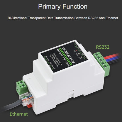 Waveshare 23951 Industrial Serial Server RS232 to RJ45 Ethernet TCP/IP to Serial with POE - Other Accessories by WAVESHARE | Online Shopping UK | buy2fix