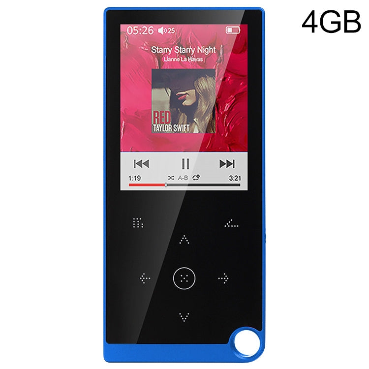 E05 2.4 inch Touch-Button MP4 / MP3 Lossless Music Player, Support E-Book / Alarm Clock / Timer Shutdown, Memory Capacity: 4GB without Bluetooth(Blue) - Consumer Electronics by buy2fix | Online Shopping UK | buy2fix