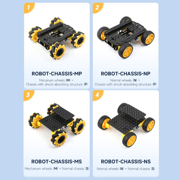 Waveshare Smart Mobile Robot Chassis Kit, Chassis:Normal(Mecanum Wheels) - Robotics Accessories by Waveshare | Online Shopping UK | buy2fix