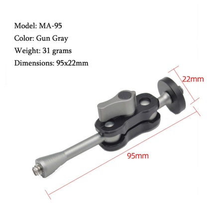 MA-95 Gun Gray YJ Magic Arm Bracket Mount 1/4 inch Ball Head Magic Arm - Camera Accessories by buy2fix | Online Shopping UK | buy2fix