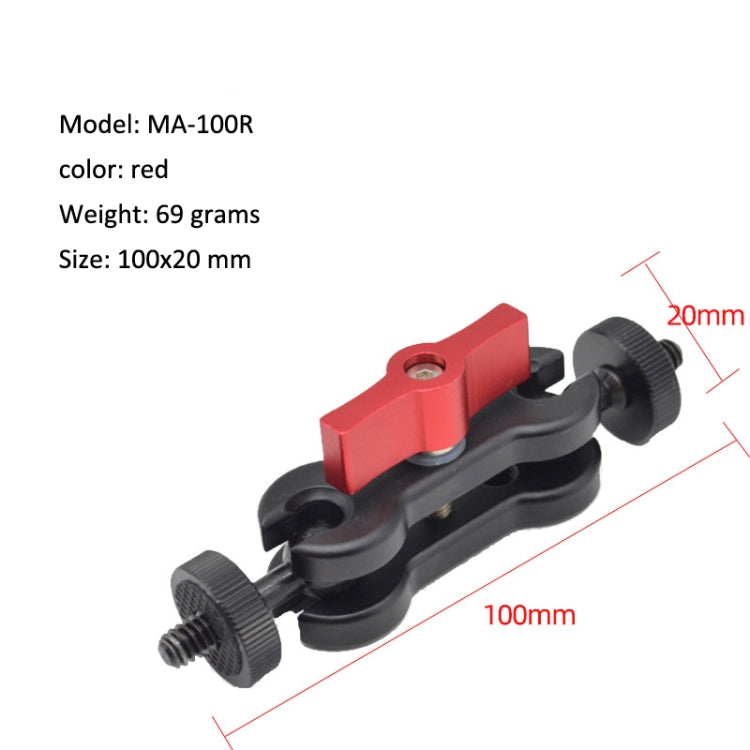 MA-100R Red YJ Magic Arm Bracket Mount 1/4 inch Ball Head Magic Arm - Camera Accessories by buy2fix | Online Shopping UK | buy2fix