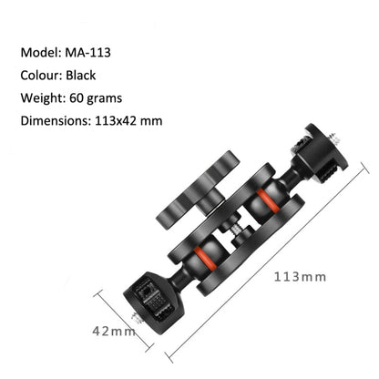 MA-113 Black YJ Magic Arm Bracket Mount 1/4 inch Ball Head Magic Arm - Camera Accessories by buy2fix | Online Shopping UK | buy2fix