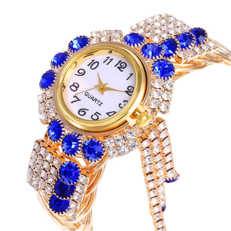 Ladies Bracelet Watch Quartz Watch Personality Wild Watch with Diamonds Pendant(Blue) - Bracelet Watches by buy2fix | Online Shopping UK | buy2fix