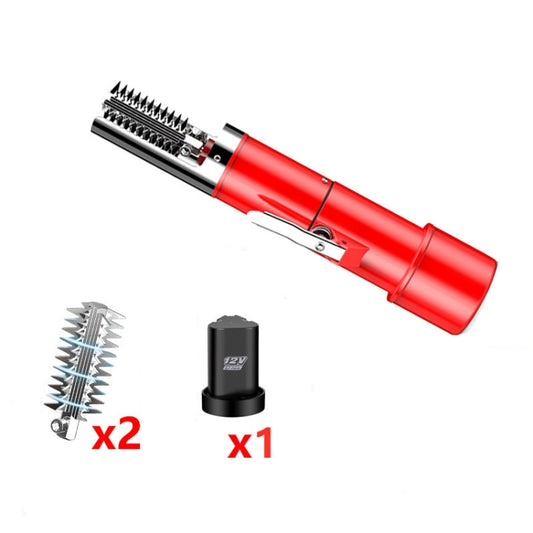 Electric Fish Scale Scraper Household Automatic Wireless Scraping Tool CN Plug Red Single Battery+Cutter Head - Cutter & Peeler by buy2fix | Online Shopping UK | buy2fix