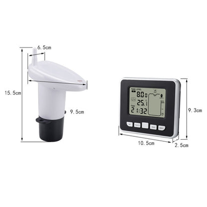 TS-FT002 Multifunctional Ultrasonic Electronic Water Tank Level Gauge With Indoor Temperature Thermometer Clock Display Water Level Gauge - Security by buy2fix | Online Shopping UK | buy2fix