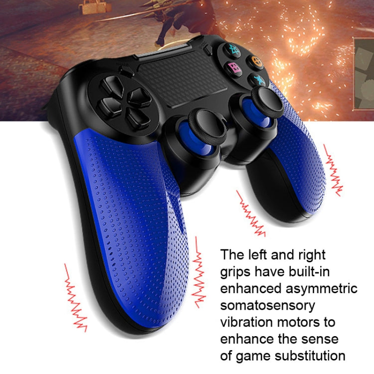 2 PCS Bluetooth Wireless Gamepad Touch Screen With Light Audio Dual Vibration Controller For PS4(Blue) - Gamepads by buy2fix | Online Shopping UK | buy2fix