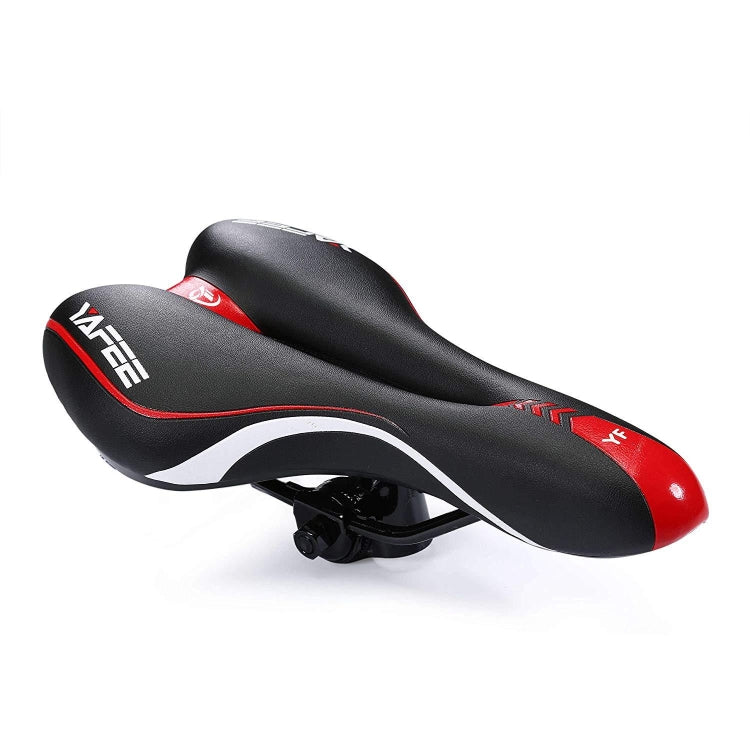 YAFEE YF-1034-3 Soft Mountain Bike Seat Mountain Bike Hollow Breathable Saddle Seat Cushion Bicycle Seat(Black Red) - Outdoor & Sports by YAFEE | Online Shopping UK | buy2fix