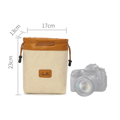 S.C.COTTON Liner Bag Waterproof Digital Protection Portable SLR Lens Bag Micro Single Camera Bag Photography Bag, Colour:  Beige L - Camera Accessories by buy2fix | Online Shopping UK | buy2fix
