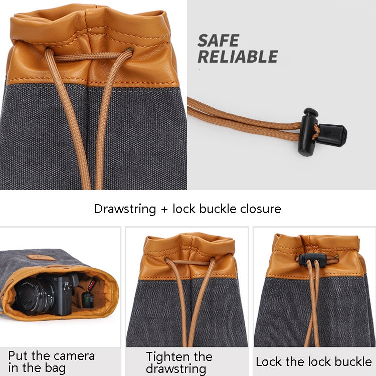 S.C.COTTON Liner Bag Waterproof Digital Protection Portable SLR Lens Bag Micro Single Camera Bag Photography Bag, Colour: Carbon Black L - Camera Accessories by buy2fix | Online Shopping UK | buy2fix