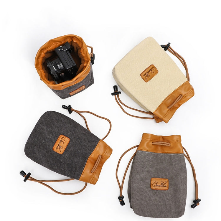 S.C.COTTON Liner Bag Waterproof Digital Protection Portable SLR Lens Bag Micro Single Camera Bag Photography Bag, Colour: Carbon Black L - Camera Accessories by buy2fix | Online Shopping UK | buy2fix