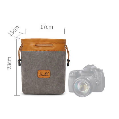 S.C.COTTON Liner Bag Waterproof Digital Protection Portable SLR Lens Bag Micro Single Camera Bag Photography Bag, Colour: Gray L - Camera Accessories by buy2fix | Online Shopping UK | buy2fix