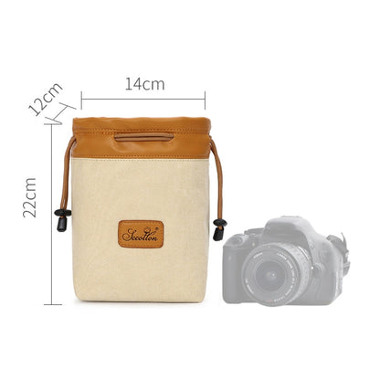 S.C.COTTON Liner Bag Waterproof Digital Protection Portable SLR Lens Bag Micro Single Camera Bag Photography Bag, Colour: Beige M - Camera Accessories by buy2fix | Online Shopping UK | buy2fix