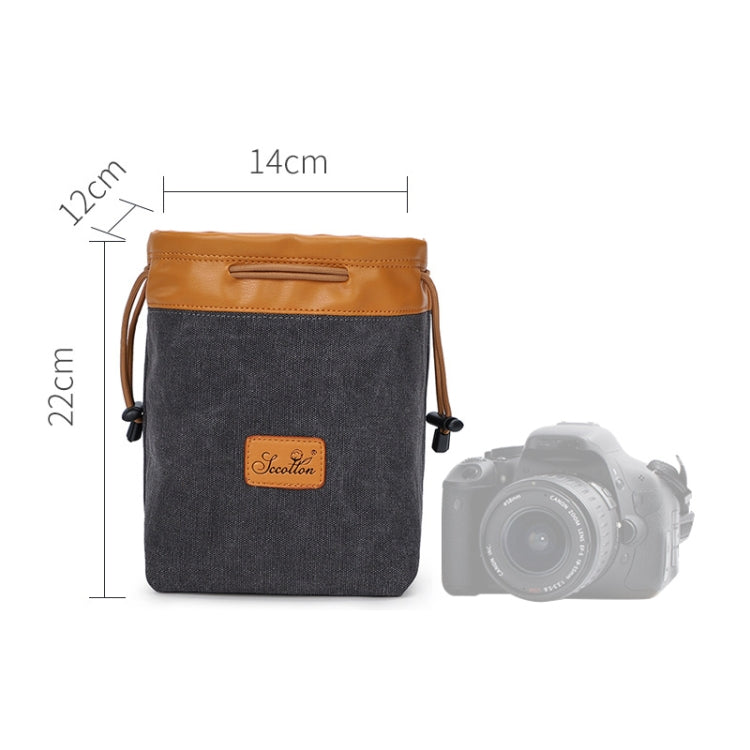 S.C.COTTON Liner Bag Waterproof Digital Protection Portable SLR Lens Bag Micro Single Camera Bag Photography Bag, Colour: Carbon Black M - Camera Accessories by buy2fix | Online Shopping UK | buy2fix