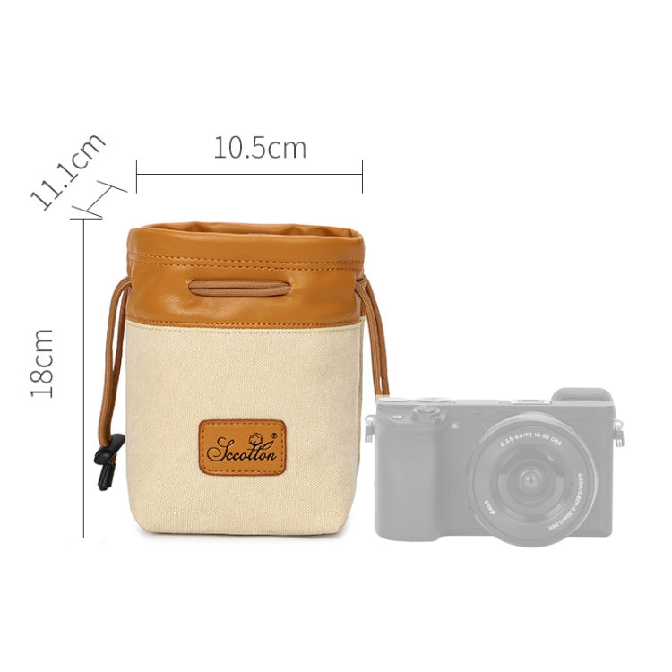 S.C.COTTON Liner Bag Waterproof Digital Protection Portable SLR Lens Bag Micro Single Camera Bag Photography Bag, Colour: Beige S - Camera Accessories by buy2fix | Online Shopping UK | buy2fix