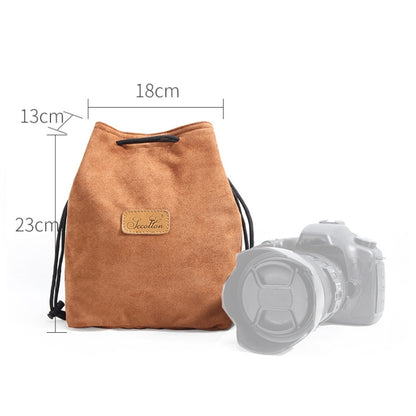 S.C.COTTON Liner Shockproof Digital Protection Portable SLR Lens Bag Micro Single Camera Bag Square Khaki L - Camera Accessories by S.C.COTTON | Online Shopping UK | buy2fix
