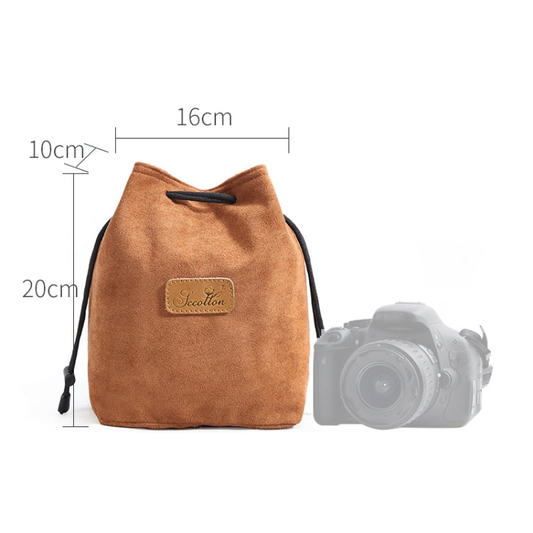 S.C.COTTON Liner Shockproof Digital Protection Portable SLR Lens Bag Micro Single Camera Bag Square Khaki M - Camera Accessories by S.C.COTTON | Online Shopping UK | buy2fix