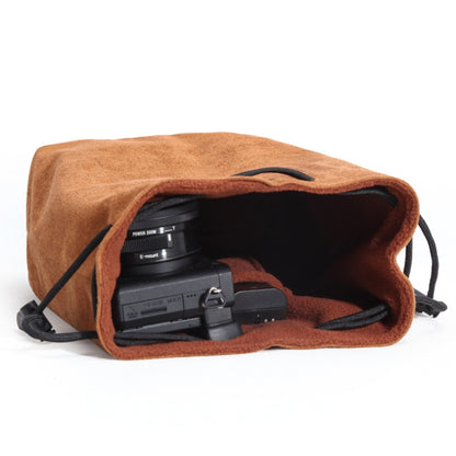 S.C.COTTON Liner Shockproof Digital Protection Portable SLR Lens Bag Micro Single Camera Bag Square Brown S - Camera Accessories by S.C.COTTON | Online Shopping UK | buy2fix