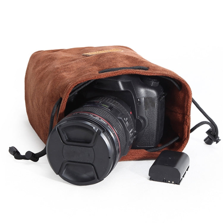 S.C.COTTON Liner Shockproof Digital Protection Portable SLR Lens Bag Micro Single Camera Bag Round Khaki M - Camera Accessories by S.C.COTTON | Online Shopping UK | buy2fix