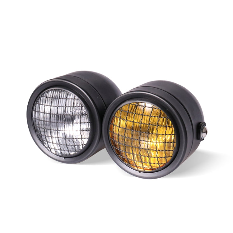 Motorcycle Retro Headlight CG125 Metal Universal Headlight Retro Dual Lamp(Black) - Headlights by buy2fix | Online Shopping UK | buy2fix