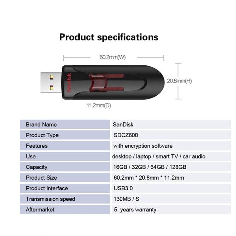 SanDisk CZ600 USB 3.0 High Speed U Disk, Capacity: 16GB - USB Flash Drives by SanDisk | Online Shopping UK | buy2fix