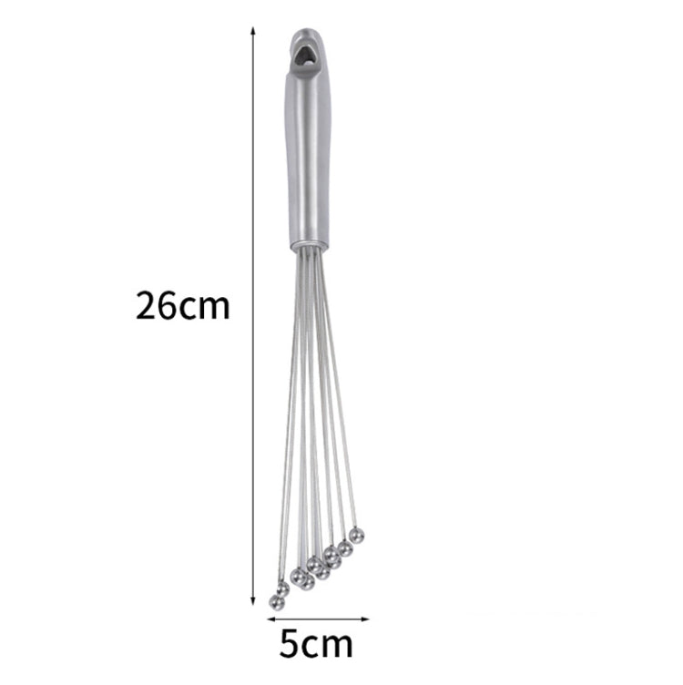 2 PCS Manual Whisk Stainless Steel Glass Bead Egg Whisk Kitchen Household Hand-Held Baking Tools Type C  10 Inch - Stirrer & Squeezer by buy2fix | Online Shopping UK | buy2fix