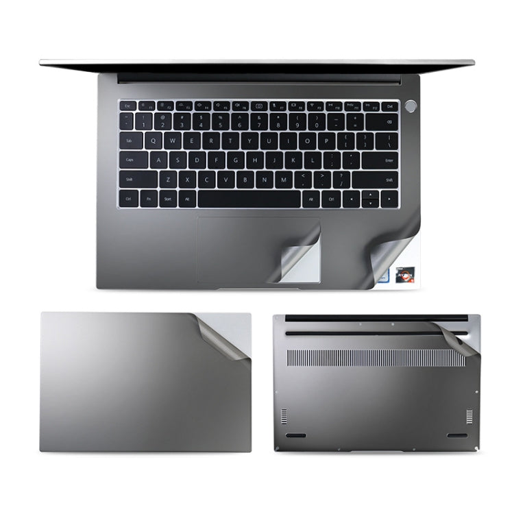 JRC 4 In 1 0.2mm Metal Texture Upper Cover Film + Bottom Cover Film + Full-Support Film + Touchpad Film Laptop Body Protective Film Sticker Set For Huawei Matebook D 14 inch (Gray) - Protector Sticker by JRC | Online Shopping UK | buy2fix