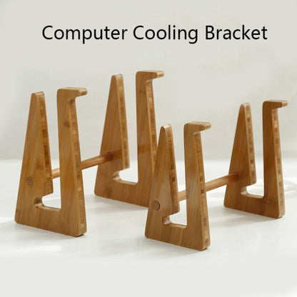 Medium  Bamboo Wood Computer Cooling Bracket Beech Wood Tablet Desktop Storage Rack - Computer & Networking by buy2fix | Online Shopping UK | buy2fix