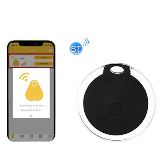 2 PCS Round Bluetooth Anti-Lost Device Mobile Phone Key Two-Way Object Finding Alarm( Black) - Security by buy2fix | Online Shopping UK | buy2fix
