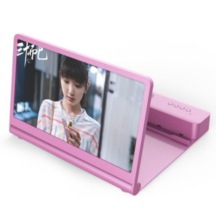 3D High-Definition Mobile Phone Screen Amplifier With Bluetooth Speaker Desktop Stand(Pink) - Screen Magnifier by buy2fix | Online Shopping UK | buy2fix