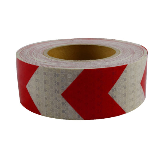 PVC Crystal Color Arrow Reflective Film Truck Honeycomb Guidelines Warning Tape Stickers 5cm x 25m(Red White) - Reflective Material by buy2fix | Online Shopping UK | buy2fix