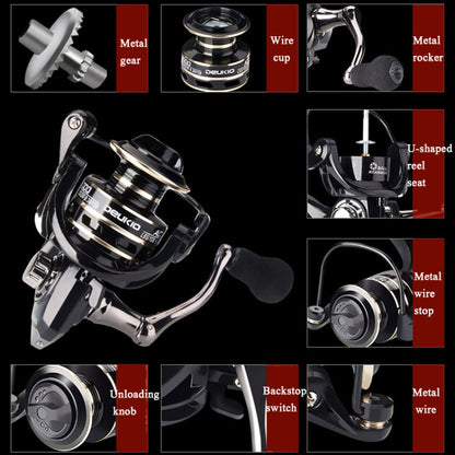 DEUKIO Fishing Wheel AC Sea Otter Fishing Supplies With All Metal Rocker, Specification: AC7000 - Fishing Reels by DEUKIO | Online Shopping UK | buy2fix